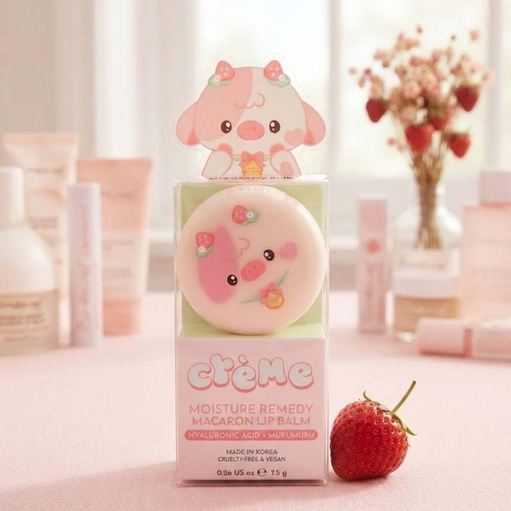 The Creme Shop Moisture Remedy Macaron Lip Balm Strawberry Milk